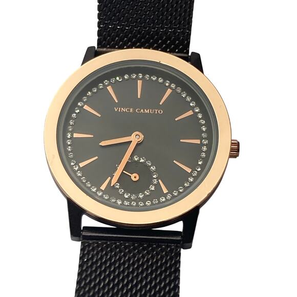 Vince Camuto Women's Watch 34mm Stainless Steel Mesh Band - New Battery WR 100ft - Picture 1 of 9